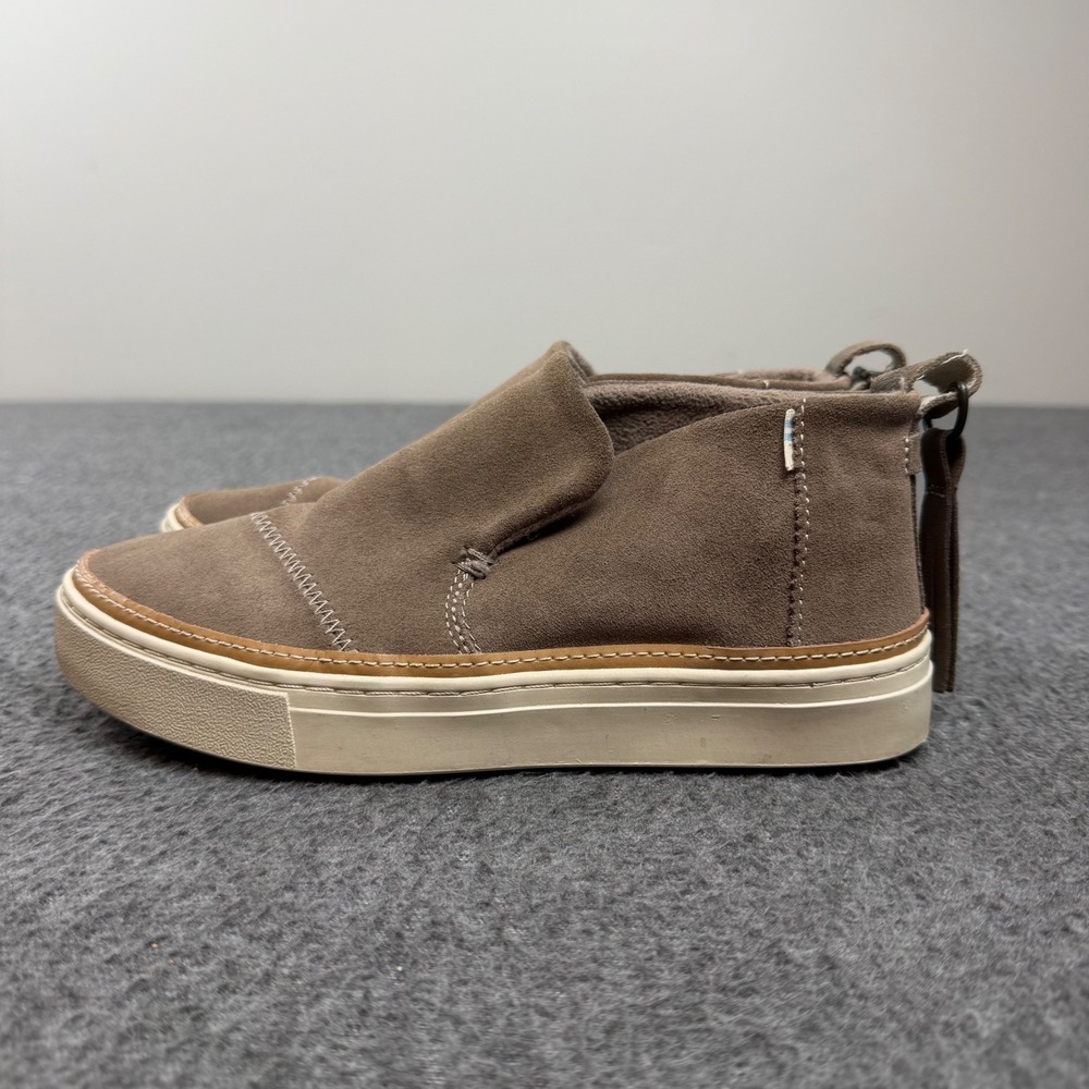 TOMS Jutti Neat Ankle Boots Women's 6 Taupe Suede Tassel Zip Slip On 10014101